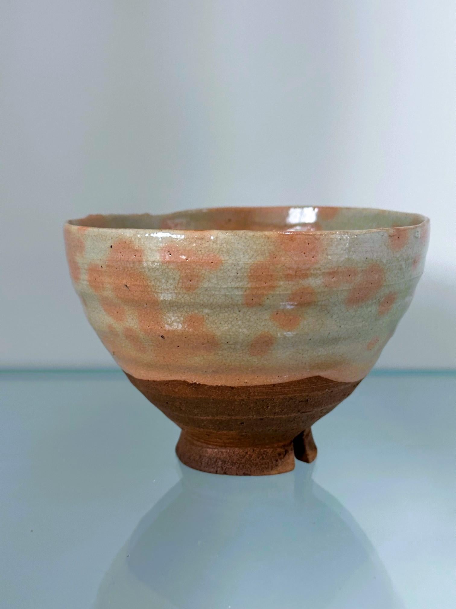 19th Century Japanese Glazed Ceramic Gohon Chawan Tea Bowl For Sale