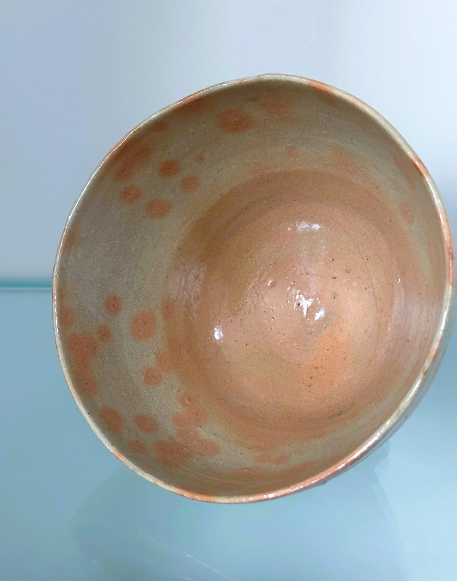 Japanese Glazed Ceramic Gohon Chawan Tea Bowl For Sale 4