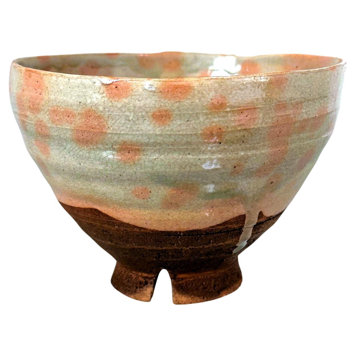 Japanische glasierte Gohon Chawan-Teeschale aus Keramik