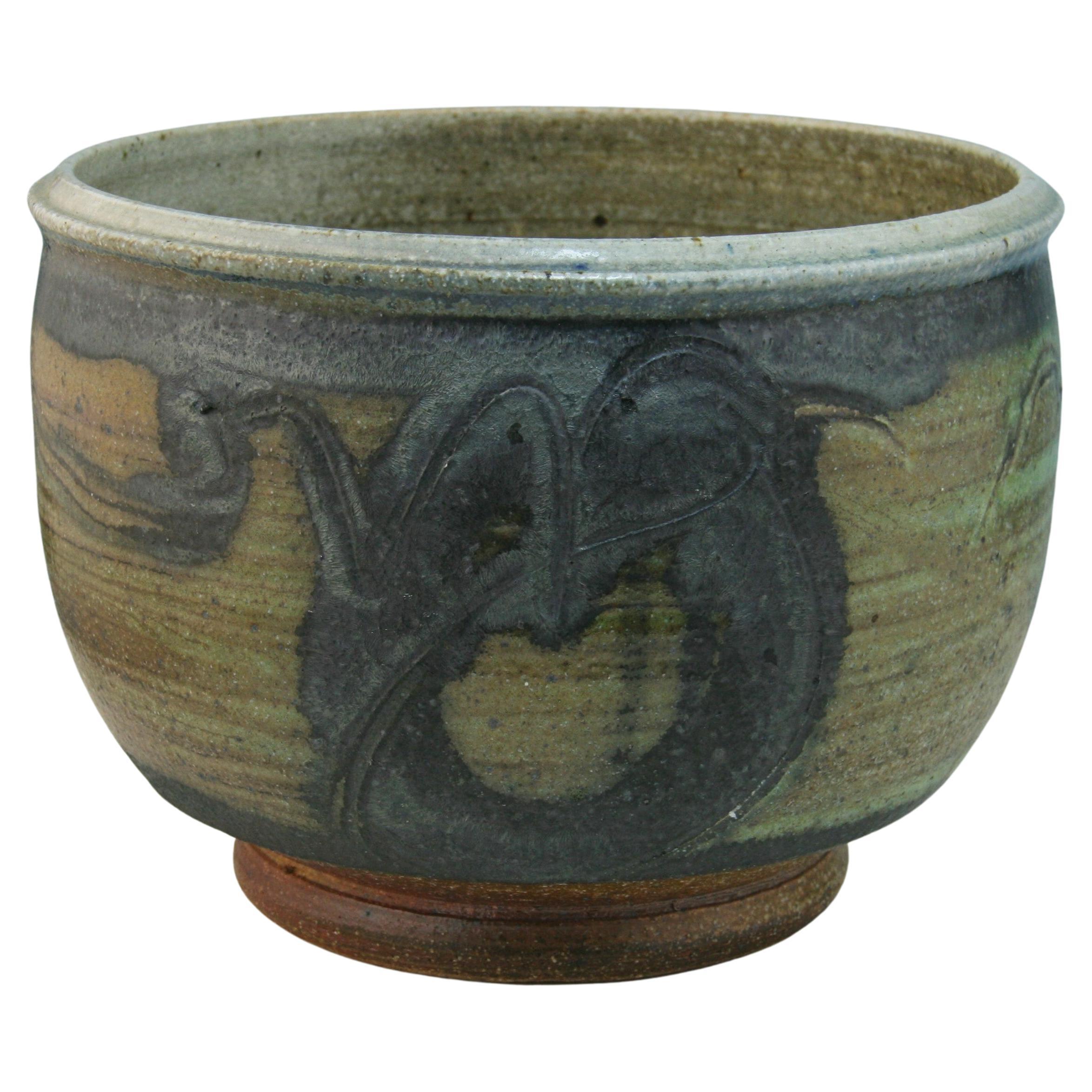 Japanese Glazed Ceramic Planter Bowl