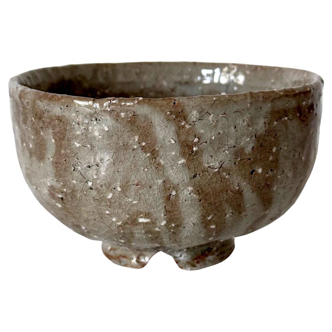 Japanese Glazed Mino Tea Bowl Chawan Showa Period Ex-Musuem