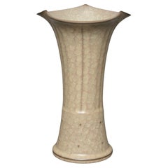 Retro Japanese glazed stoneware 'gu'-shaped vase by Minegishi Seikô 峯岸勢晃 (1952-2023)