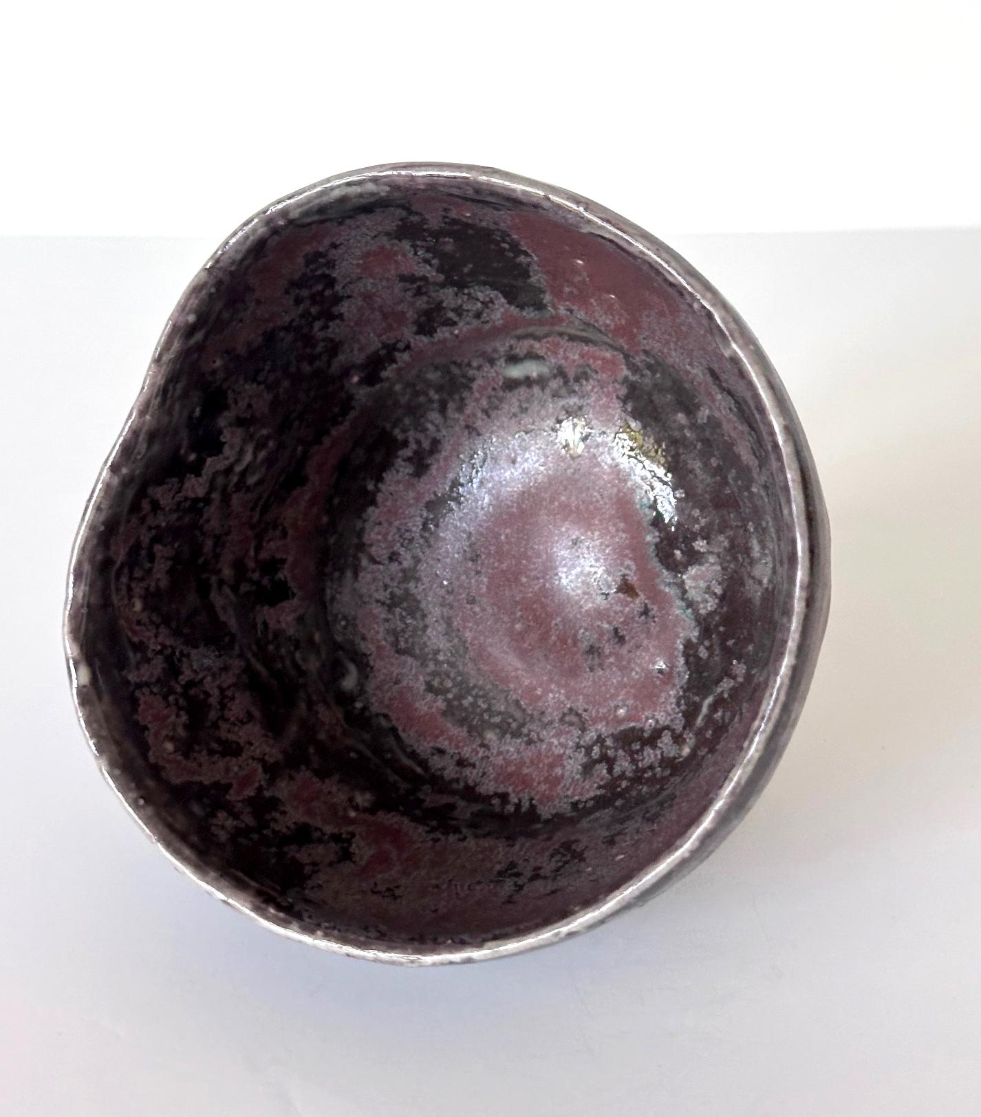 Japanese Gohon Glazed Tea Bowl Chawan Meiji Period Ex-Musuem For Sale 1