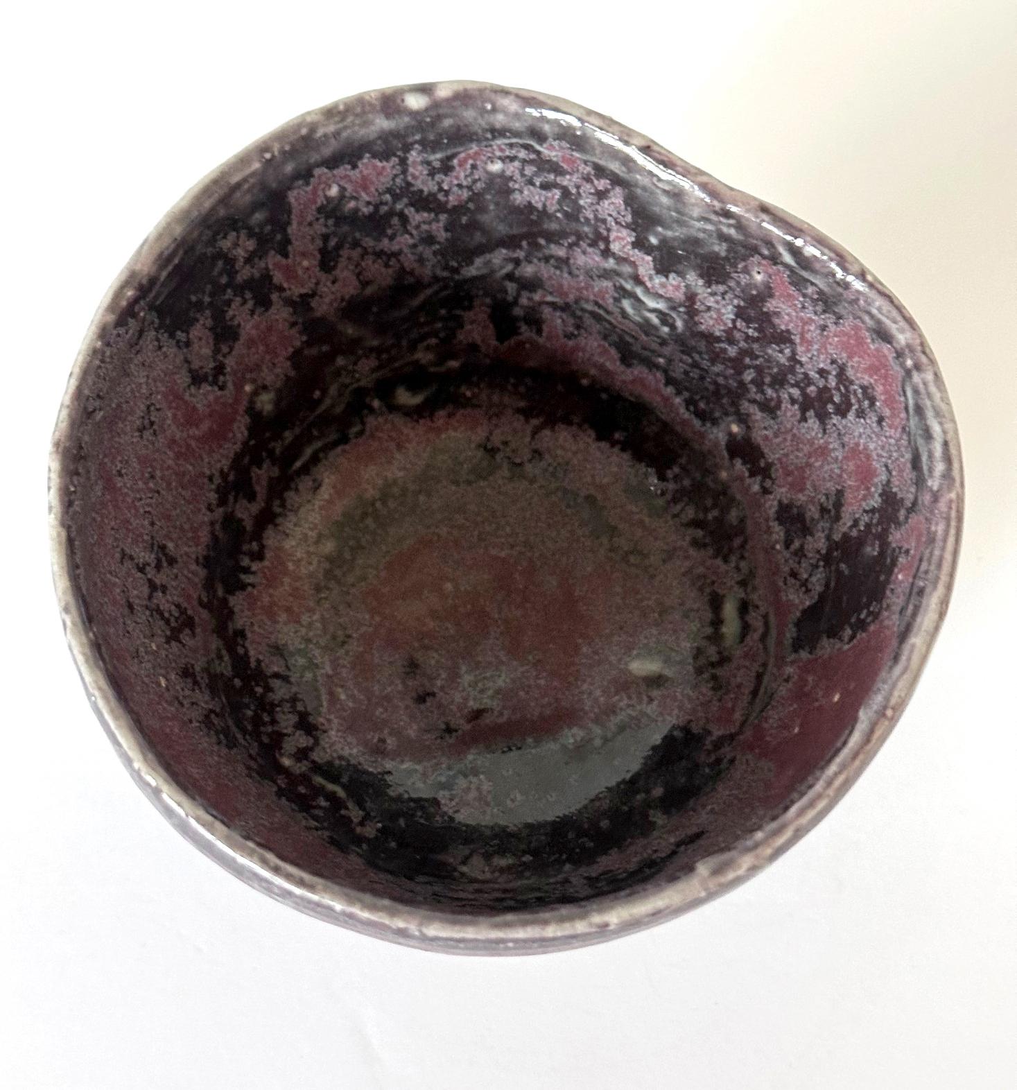 Japanese Gohon Glazed Tea Bowl Chawan Meiji Period Ex-Musuem For Sale 3