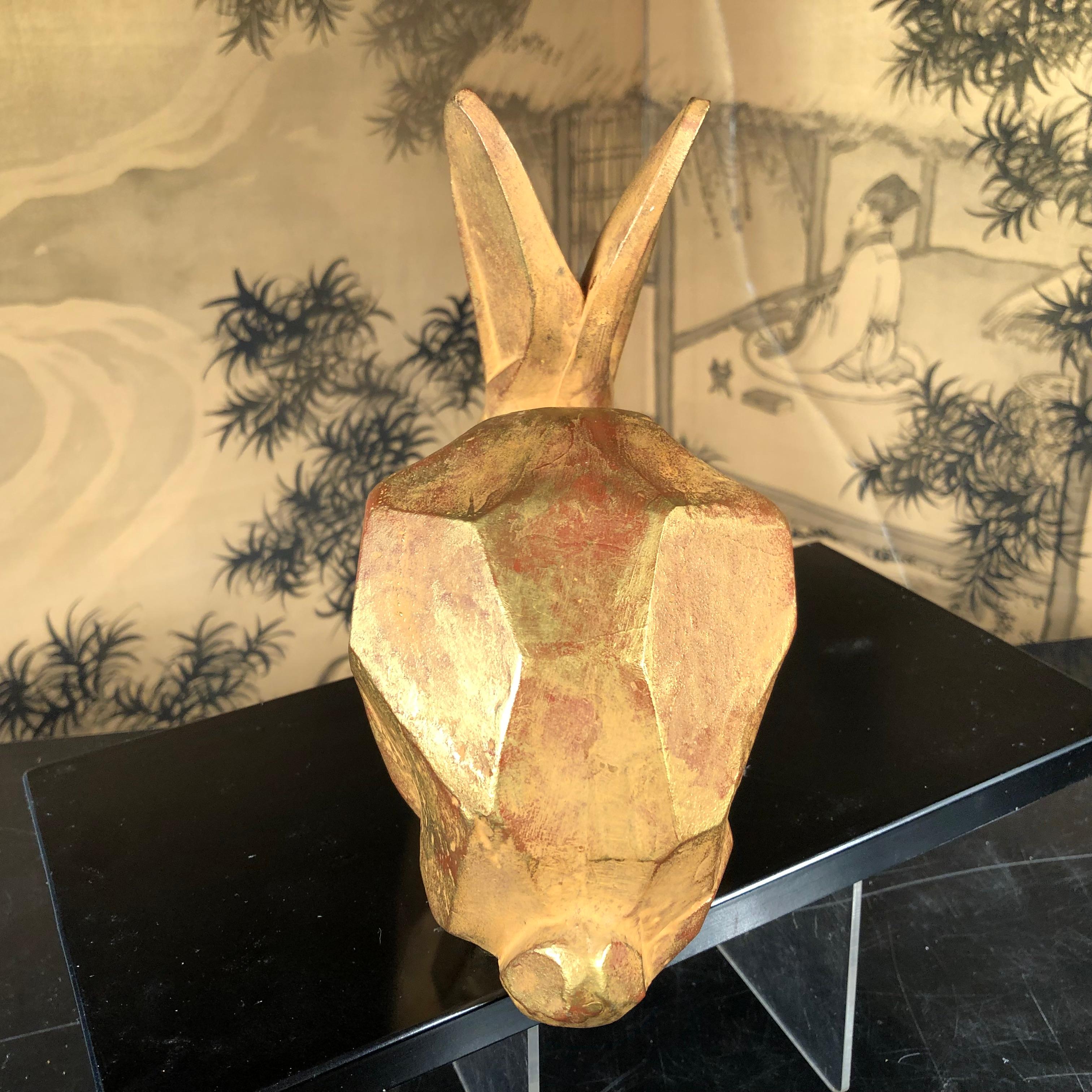 Japanese Golden Rabbit Sculpture by Famous Artist Sotaro 2