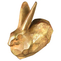 Japanese Golden Rabbit Sculpture by Famous Artist Sotaro