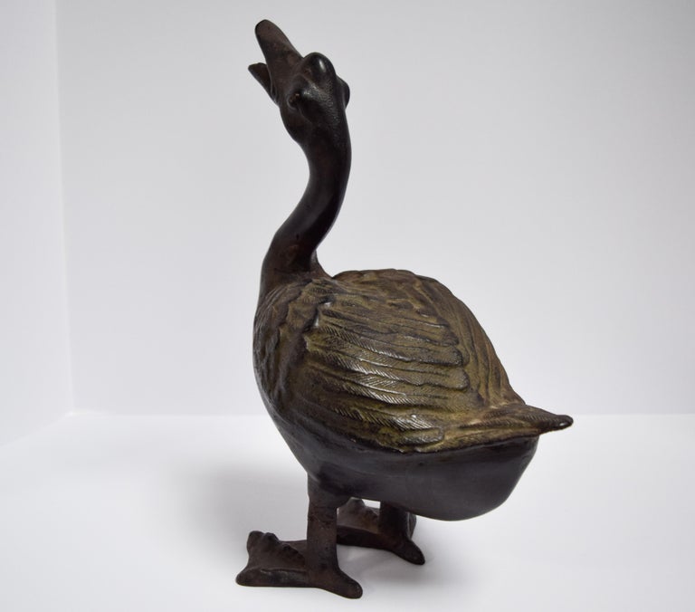 Japanese Goose Sculpture Bronze at 1stDibs