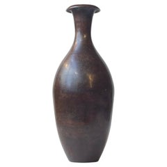 Vase gourde japonais en bronze patiné