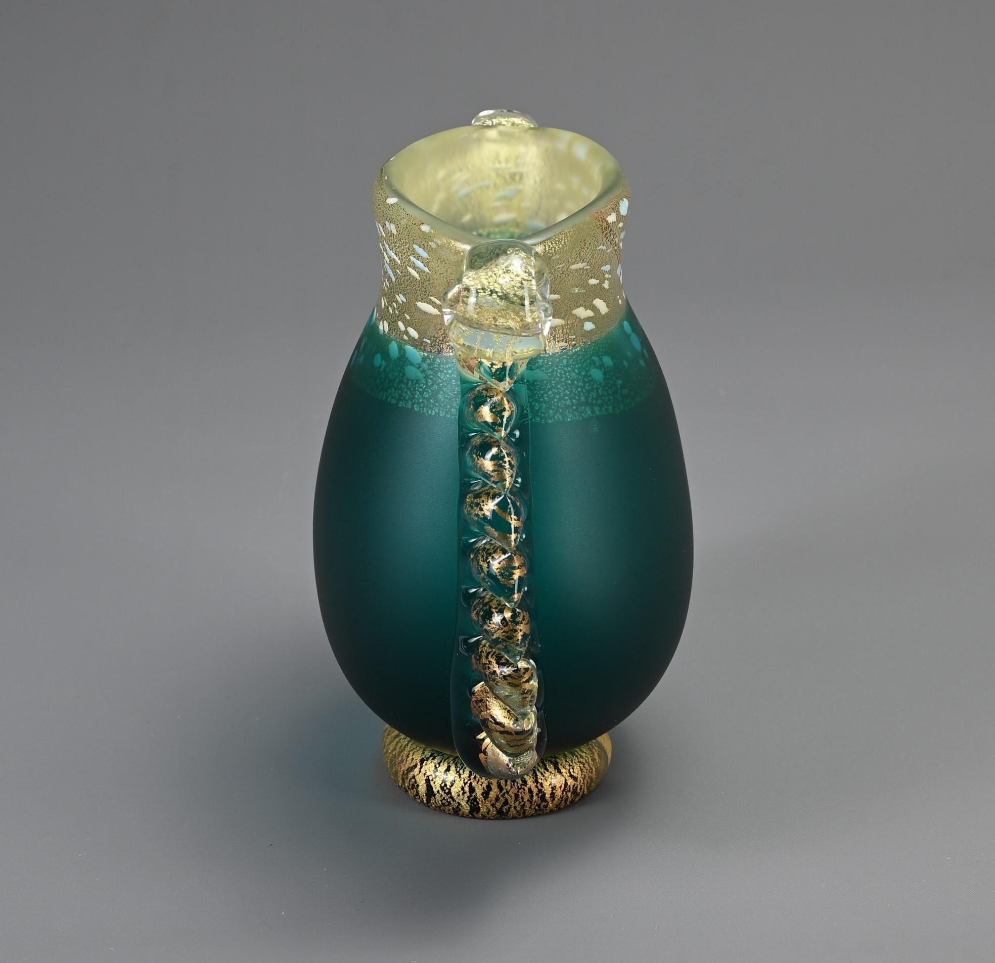 Japanische Vase aus grünem Kunstglas von Kuniaki Kuroki Heisei aus der Zeit von Kuniaki im Angebot 3