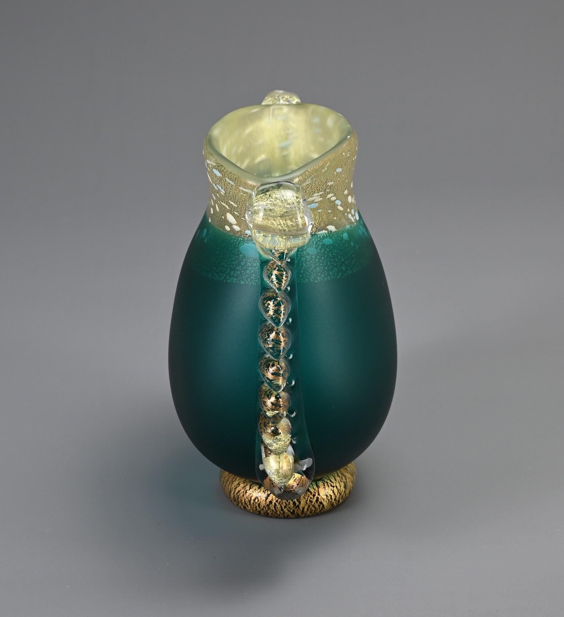 Japanische Vase aus grünem Kunstglas von Kuniaki Kuroki Heisei aus der Zeit von Kuniaki im Angebot 4