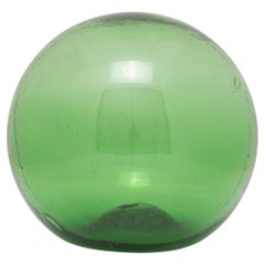Used Japanese Green Glass Fisherman’s Float, C. 1900