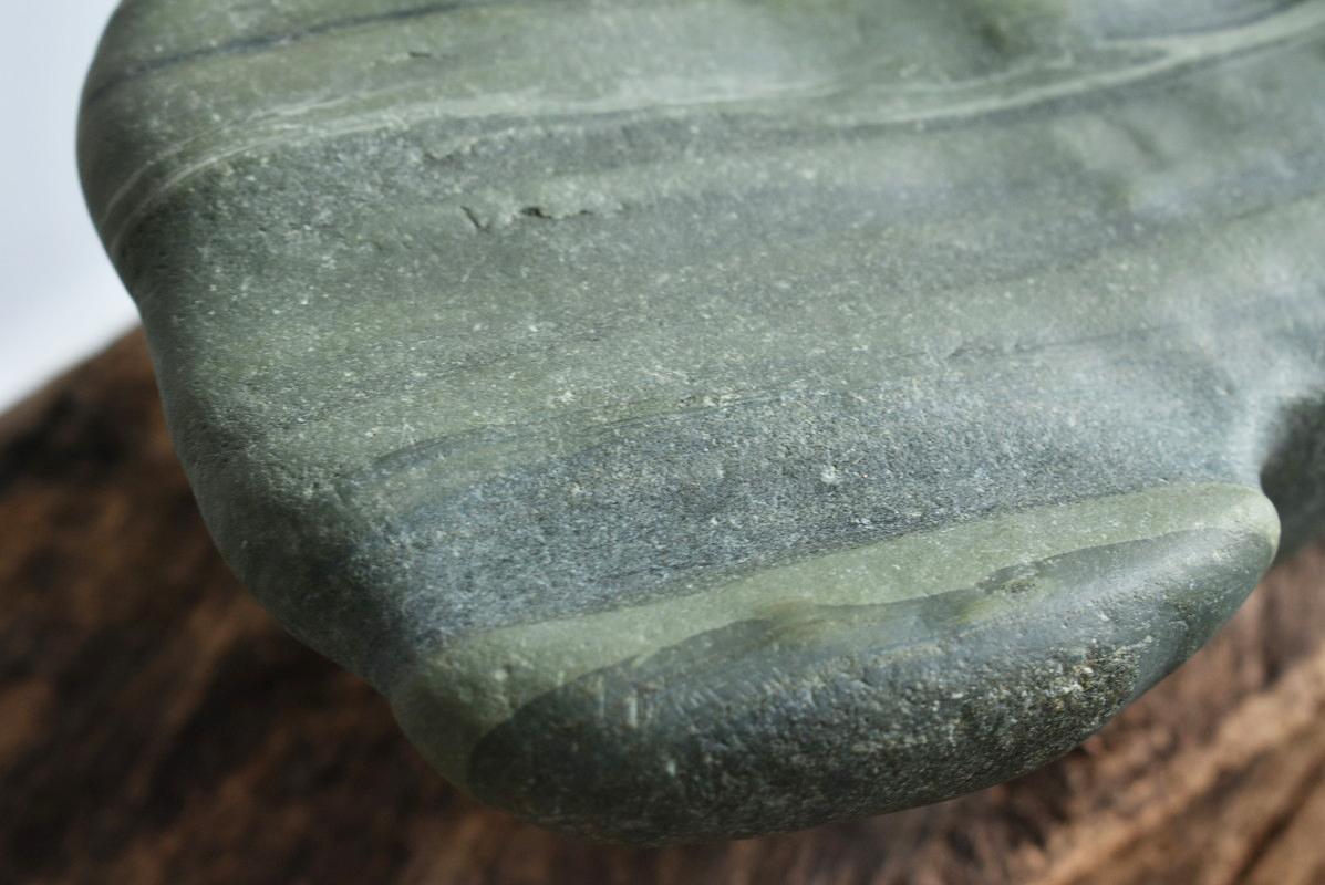 Japanese Green Old Scholar's Stone / Appreciation Stone /Wonderful Natural Stone 6