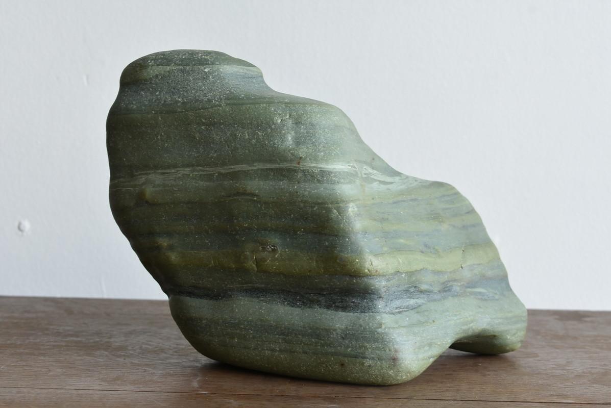 Japanese Green Old Scholar's Stone / Appreciation Stone /Wonderful Natural Stone 10
