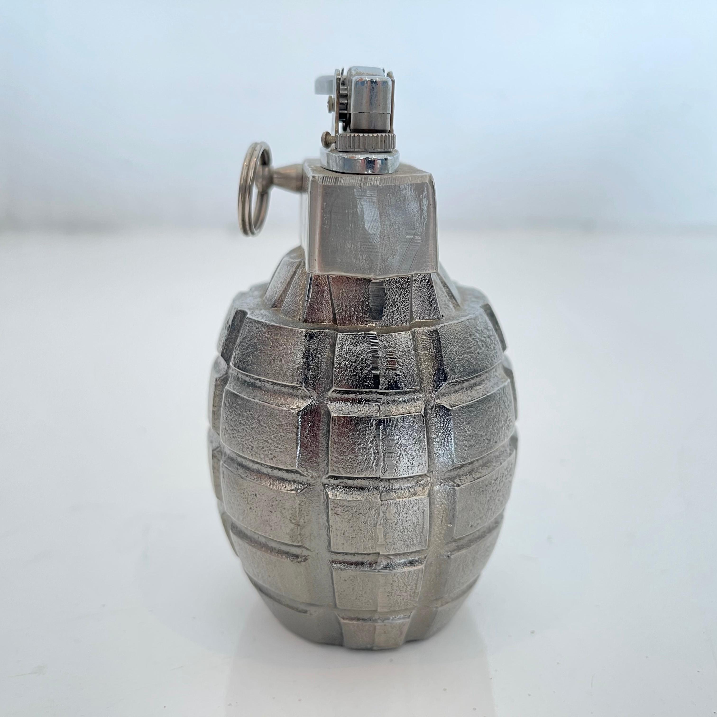 Unique vintage table lighter in the shape of a grenade. Made in Japan with 
