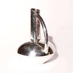Jarrón japonés de plata martillada de Seiho