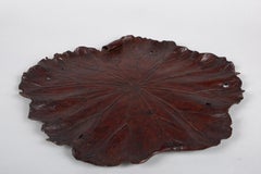 Japanisches handgeschnitztes Lotusblatt-Tablett