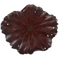 Japanese Hand Carved Lotus Leaf Tray