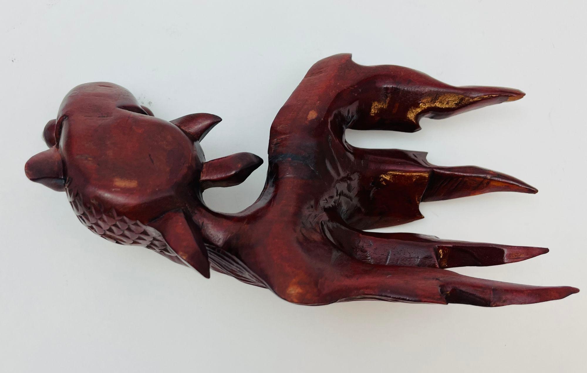 Japanese Hand Carved Wood Koi Fish Sculpture 1920 For Sale 5