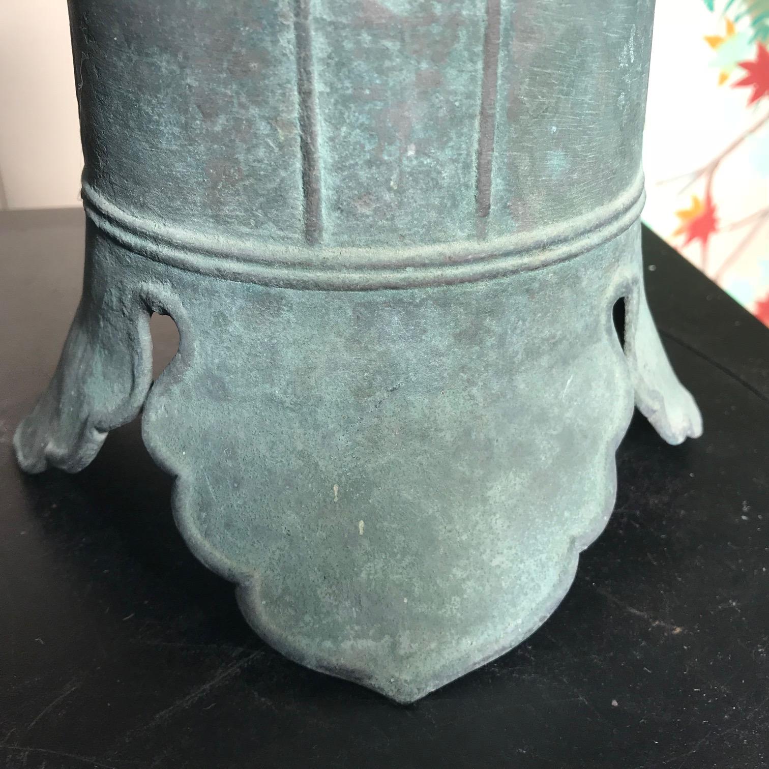 Meiji Japanese Hand Cast Big Bronze Temple Bell with 