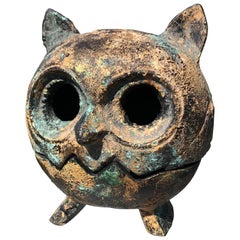 Vintage Japanese Hand Cast "Owl" Lantern, Rare Find