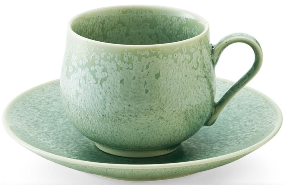 Japanese Hand-Glazed Blue Porcelain Cup and Saucer by Master Artist, 2018 1