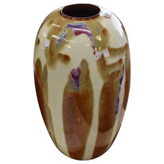 Japanese Hand-Glazed Decorative Porcelain Vase by Contemporary Master Artist