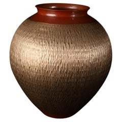 Japanese Hand-Hammered Copper Vase by Gyokusendō — Signed, with Original Tomobak Japanese Hand-Hammered Copper Vase by Gyokusendō — Signed, with Original Tomobak