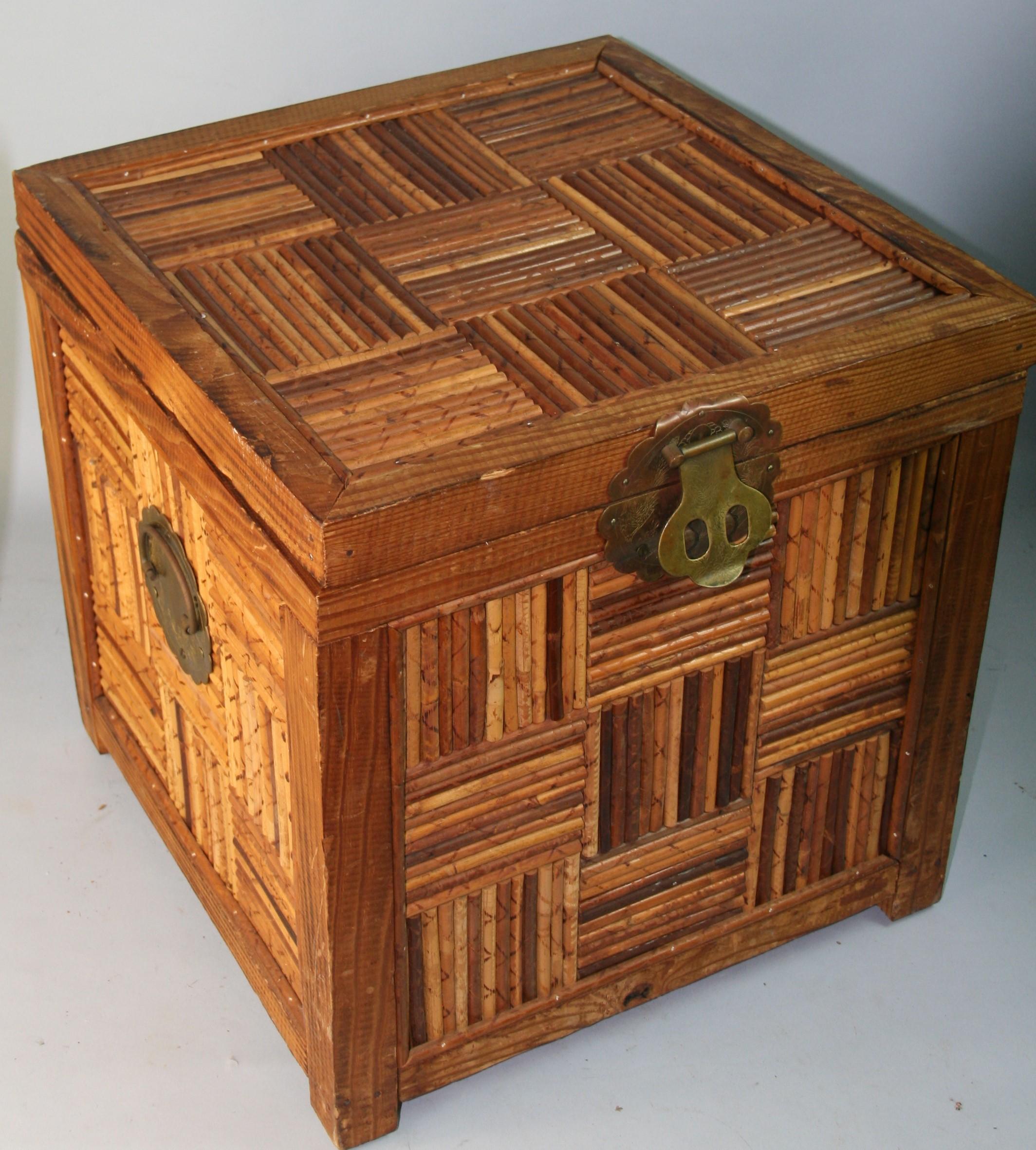 Hand-Crafted Japanese Hand Made Side Table/Storage Box For Sale