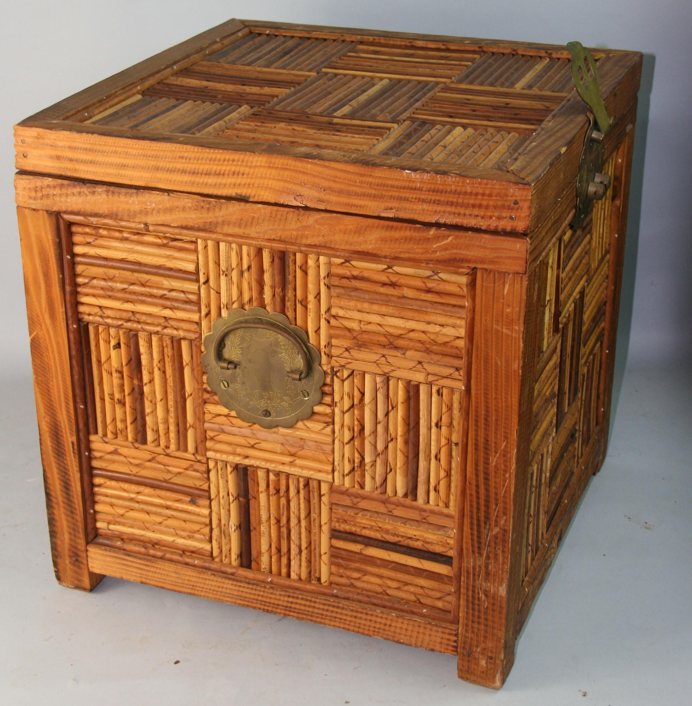 Brass Japanese Hand Made Side Table/Storage Box For Sale