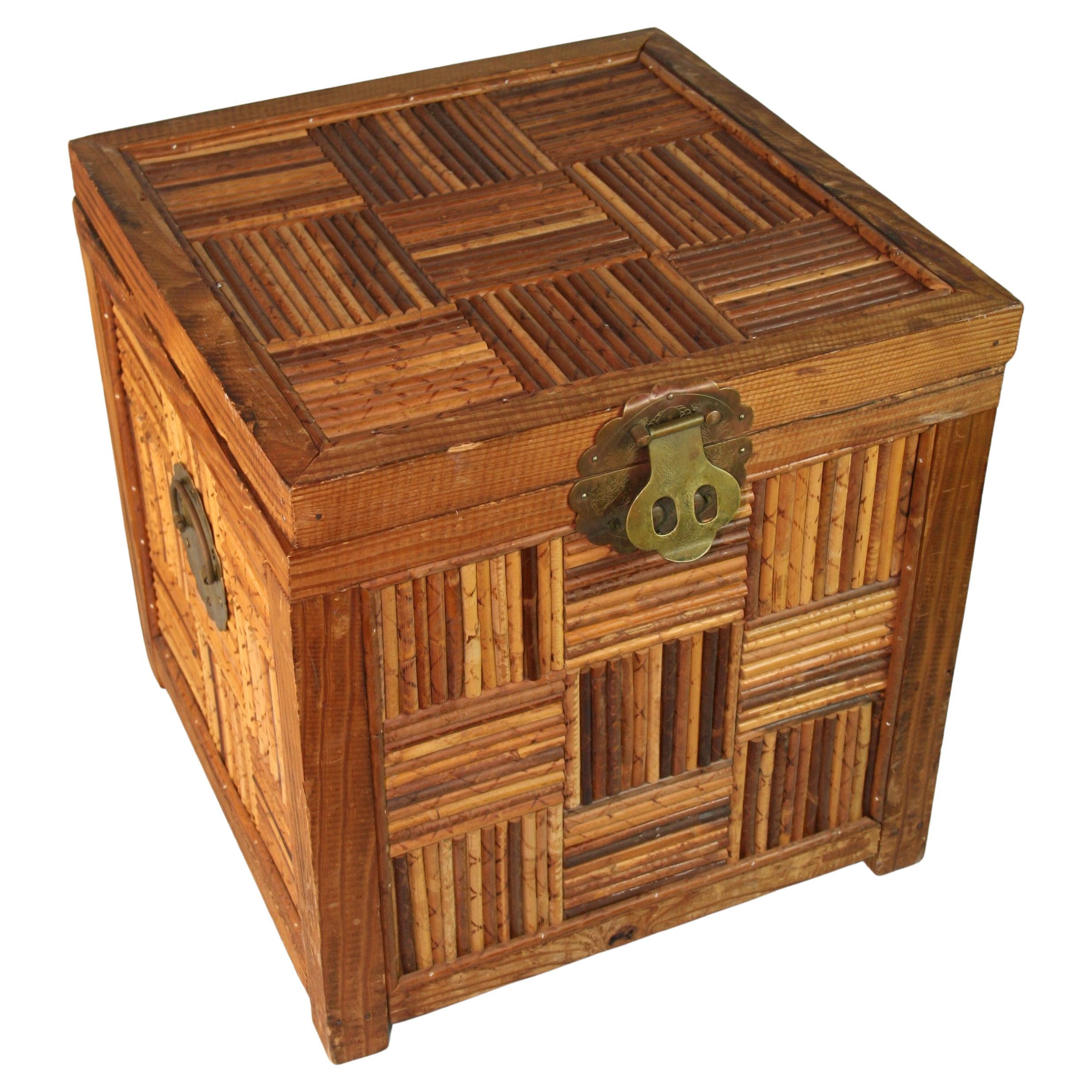 Japanese Hand Made Side Table/Storage Box For Sale