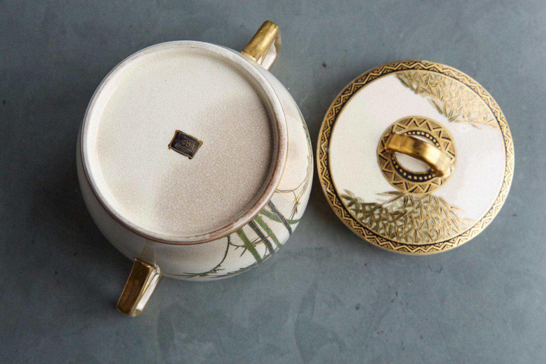 Servizio da caffè Demitasse giapponese dipinto a mano e dorato, nuovo in scatola, anni '30 7