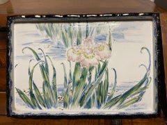 Japanese Hand Painted and Gilt Porcelain Tray with Floral Decoration