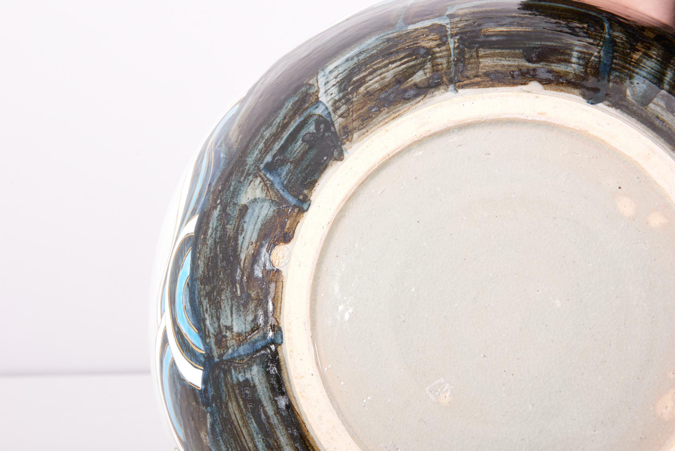 Japanese Hand Painted Ceramic Bowl, New For Sale 4