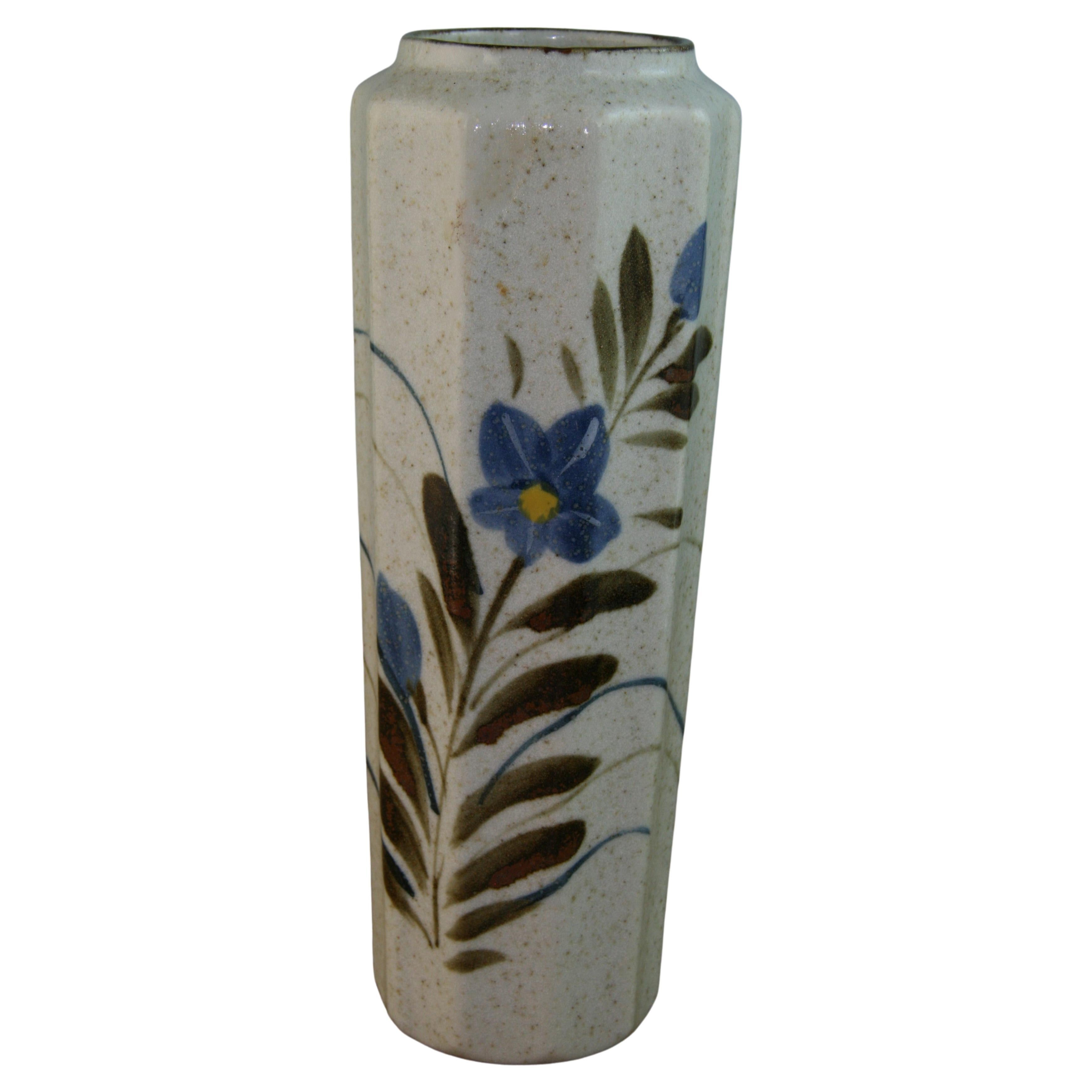 Ceramic Hand Painted Vase by Catalan Artist Diaz Costa, circa 1960 For