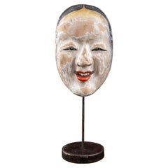 Máscara Noh japonesa de cerámica pintada a mano