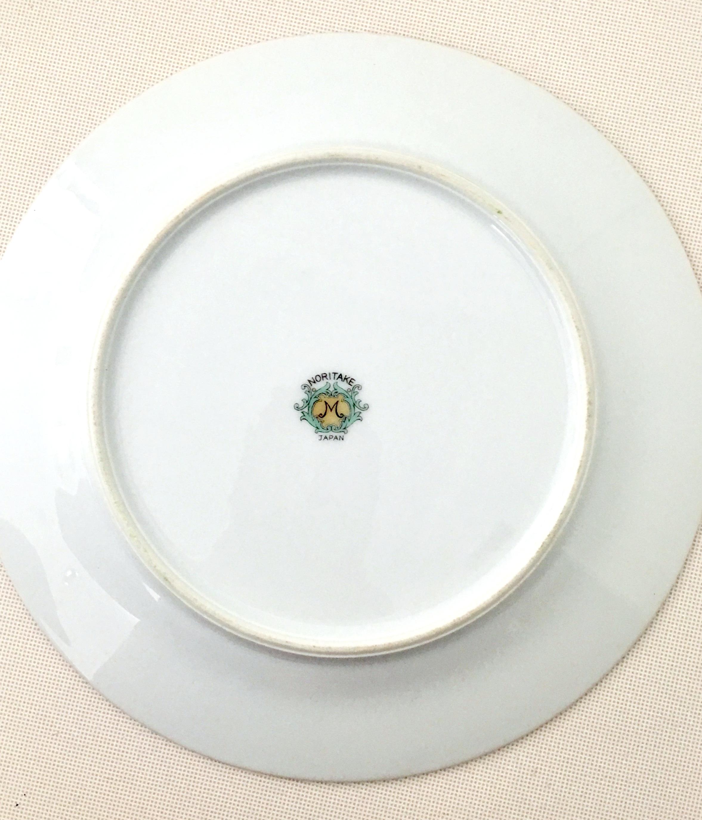 Hand-Painted 1930'S Japanese Hand Painted Salad/Dessert Plates By, Noritake Set/9 For Sale
