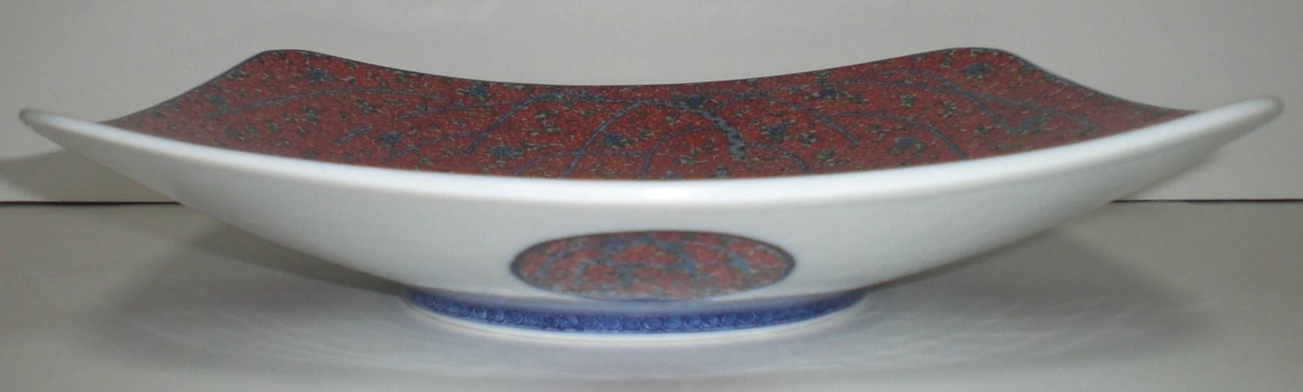 Japanese Porcelain Charger Red by Contemporary Master Artist 2