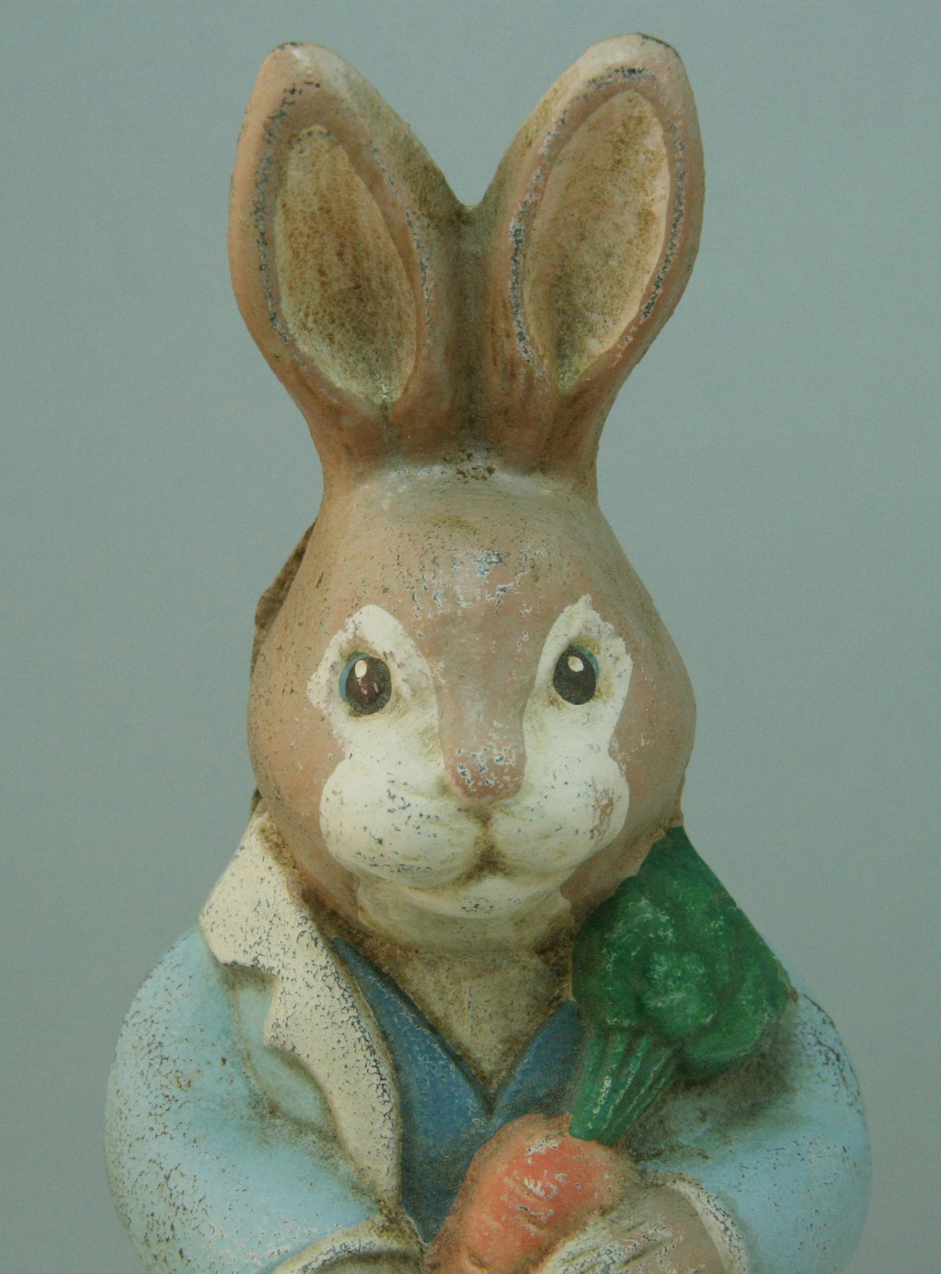Japanese Hand Painted Iron Garden Bunny Rabbit 2