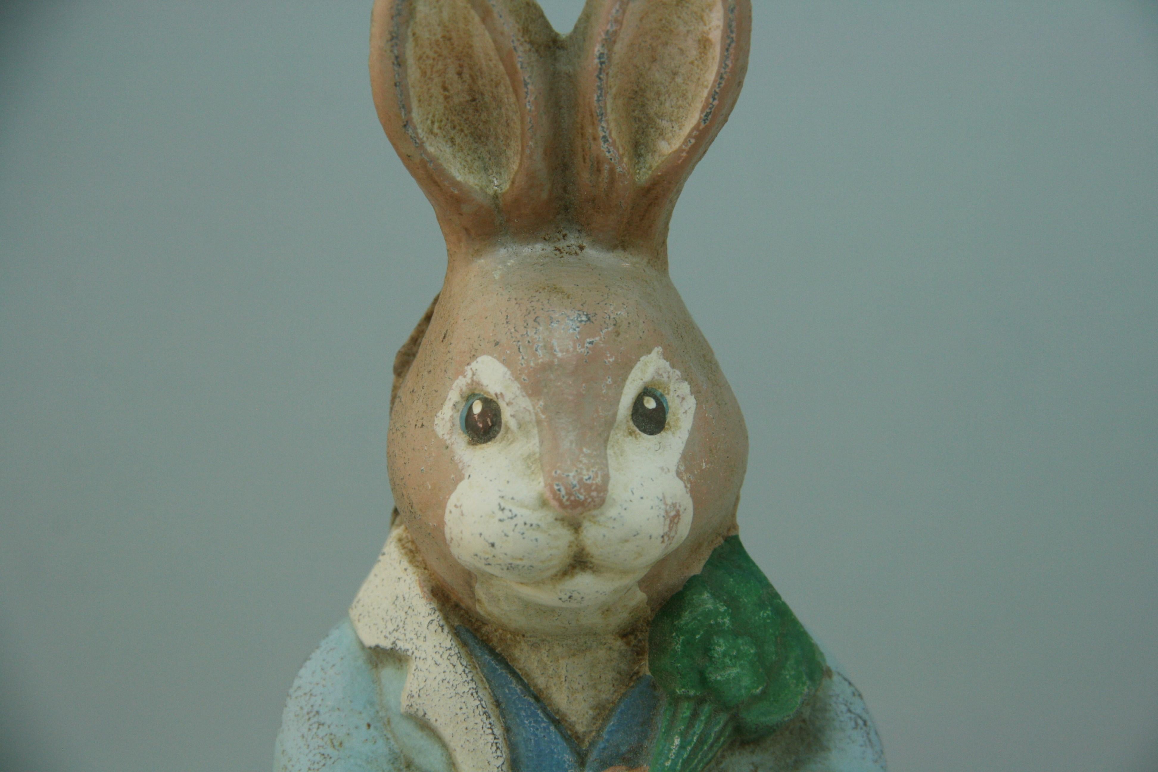 Japanese Hand Painted Iron Garden Bunny Rabbit 3