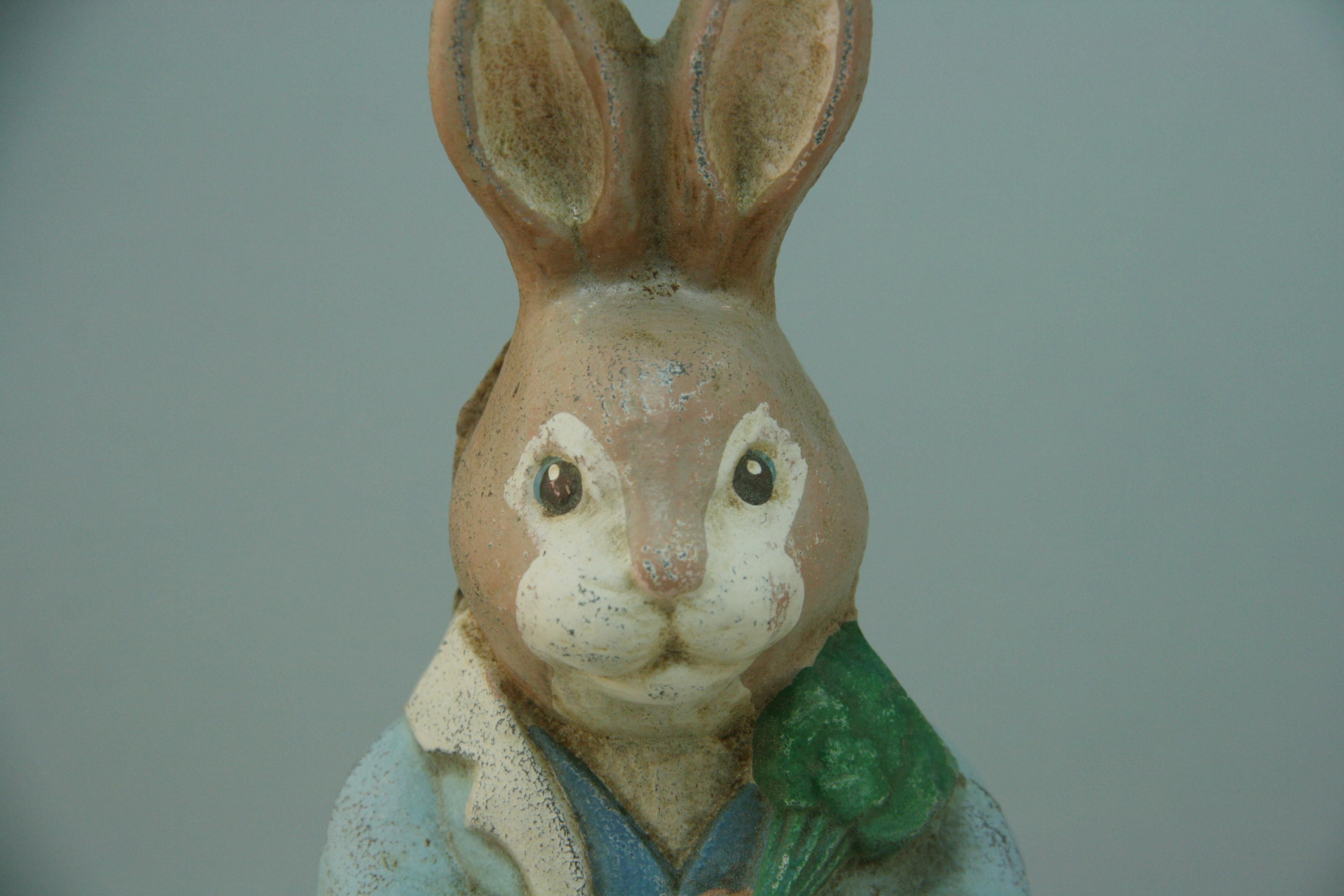 Japanese Hand Painted Iron Garden Bunny Rabbit 6