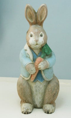 Japanese Hand Painted Iron Garden Bunny Rabbit