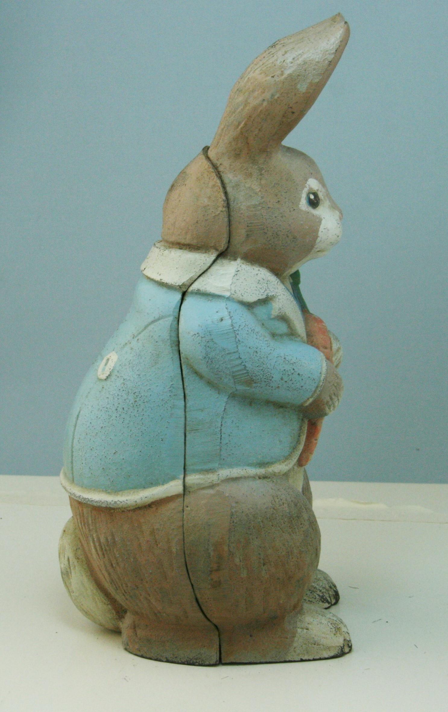 Japanese Hand Painted Iron Garden Bunny Rabbit 1