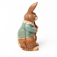 Japanese Hand Painted Iron Garden Bunny Rabbit or Doorstop