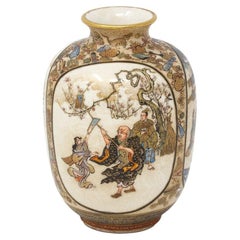 Retro Japanese Hand Painted Meiji Period Satsuma Vase