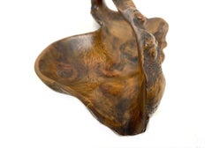 Japanese Handled Burl Wood Dish Marked, "Nippon"