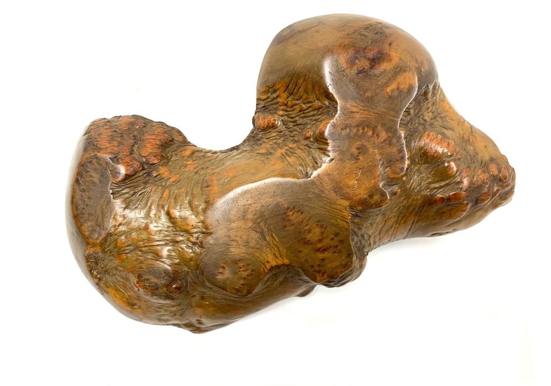 Japanische Schale aus Wurzelholz mit Henkel, markiert, „Nippon“ (Art déco) im Angebot