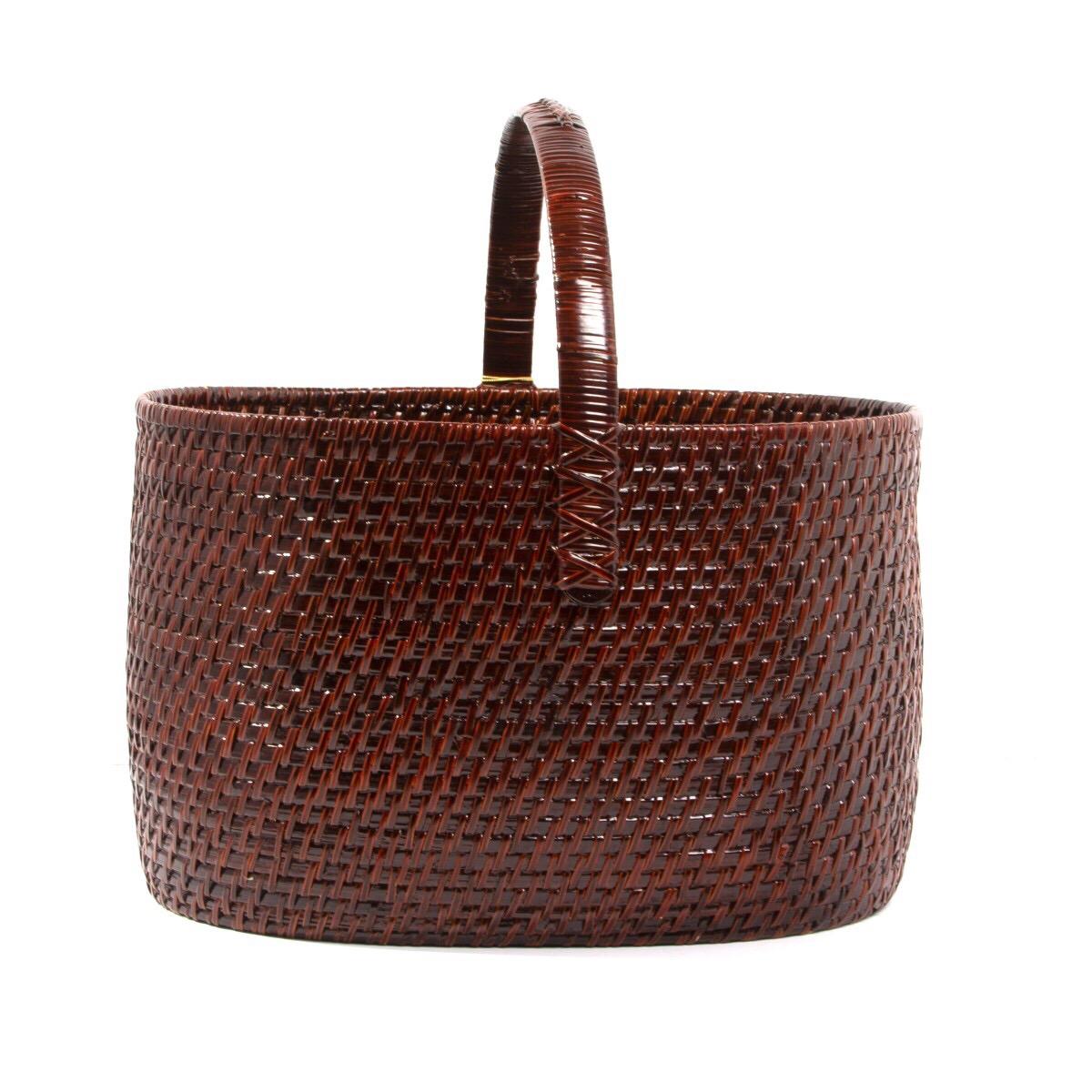 Japanese Handled Woven Basket from Takashimaya  In Good Condition In New York, NY