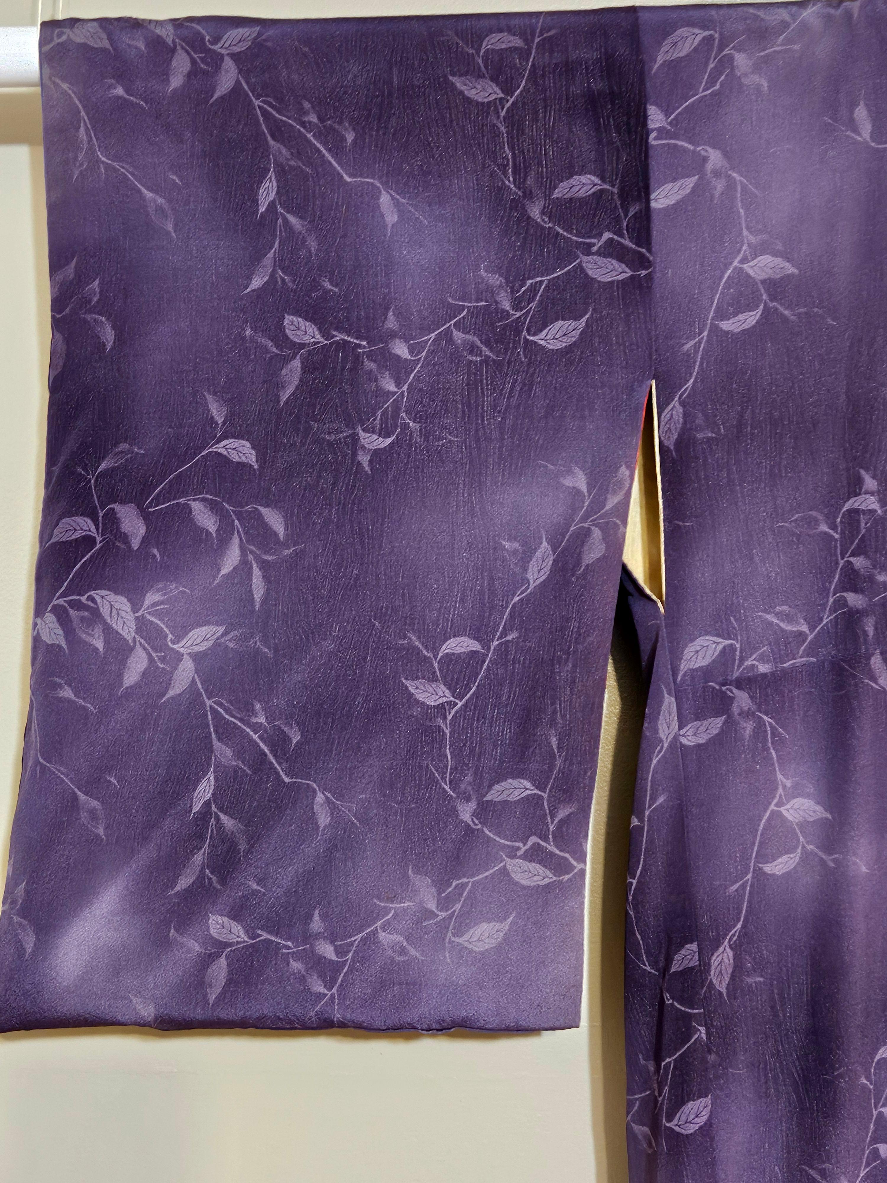 Japanischer handgefertigter langer Seidenkimono für Männer #2 von 1955 im Angebot 5