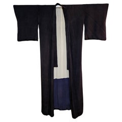 Japanischer handgefertigter langer Seiden-Kimono für Männer #3 von 1955