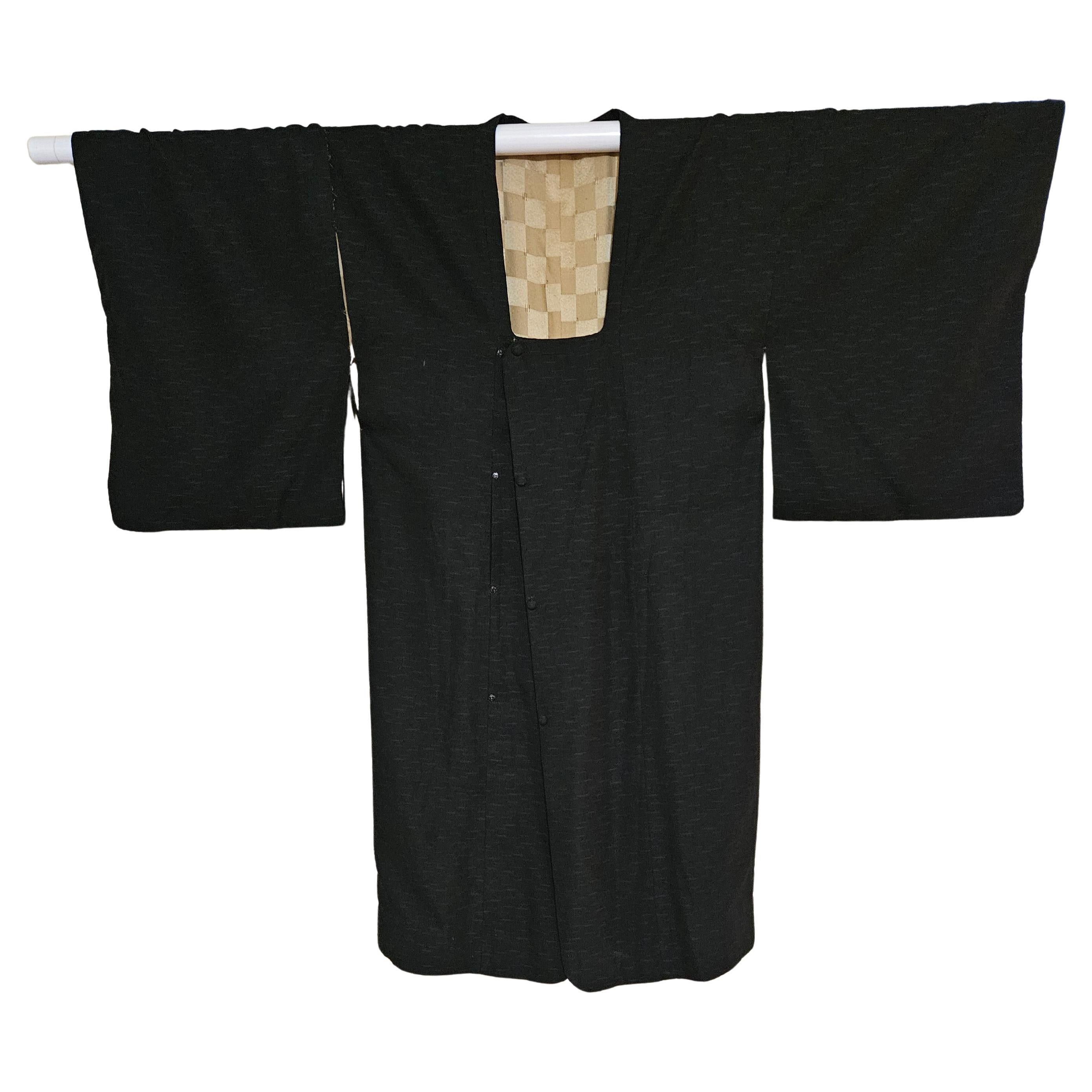 Japanischer handgefertigter langer Seiden-Kimono für Männer #4 von 1955